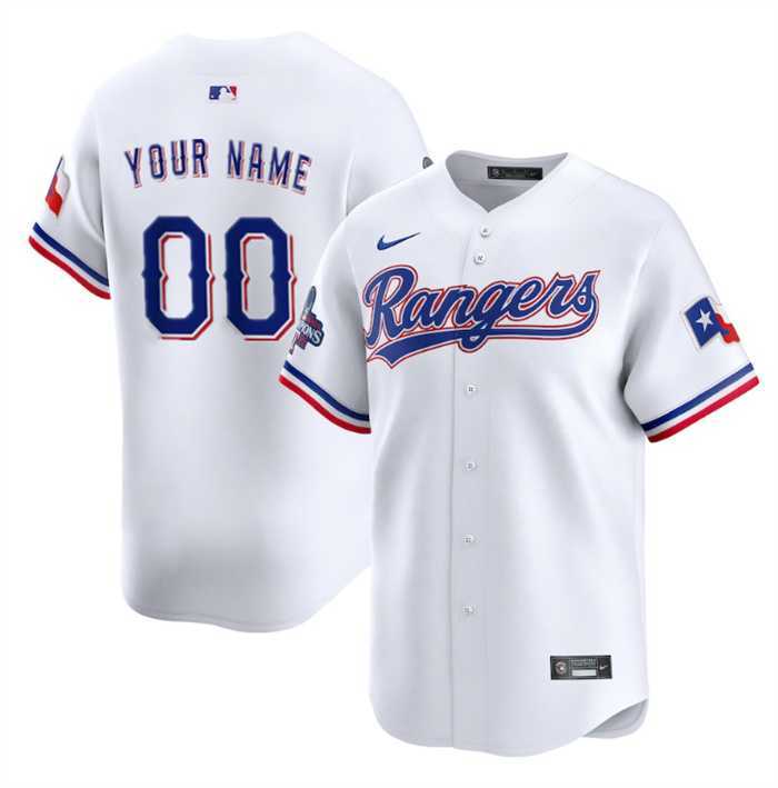 Men%27s Texas Rangers Active Player Custom White 2023 World Series Champions Stitched Baseball Jersey